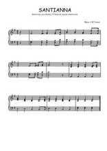 Téléchargez l'arrangement pour piano de la partition de Santianna en PDF